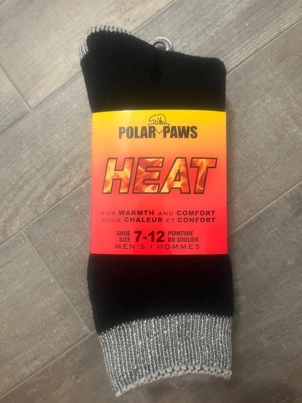 Heat Men's Thermal Socks - Black with Gray Cuff